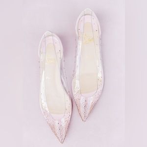 Light pink Christian Louboutin crystal flats size 42